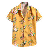 Camisa De Playa Hawaiana De Manga Corta Para Hombre, Cómoda,