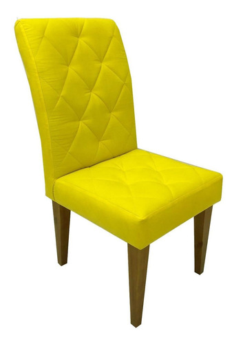 Kit 6 Cadeiras Delux Para Sala De Jantar Em Sued Amarelo