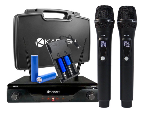Microfone Kadosh K-412m S/fio + Carregador E Baterias Extras