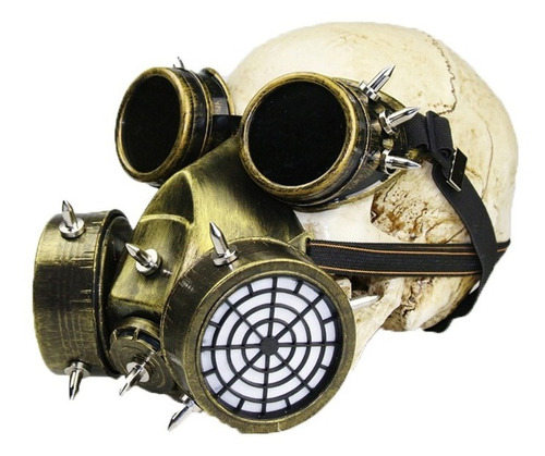 Mascara De Gas Steampunk Con Googles Halloween Cospay