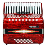 Acordeon Farinelli 1308r 34 Teclas 60 Bajos 5 Registros Rojo