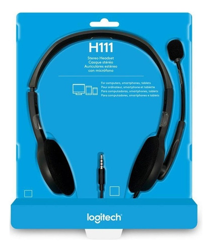 Fone Headset Logitech H111  -cor Preto