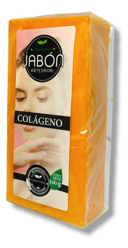 Jabón Artesanal De Colageno Puro Pasta Vegeral 100gr