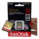 Cartão Sandisk Extreme Sdxc 64gb 170mb/s 4k Câmera Original