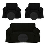 Combo Funda Sillon Rayada Pesada 1 Y 2 Cuerpos 3 Unidades