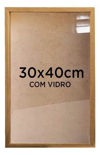 Moldura Quadro Caixa 3cm 30x40  Vidro Freijó -  01 Unidade