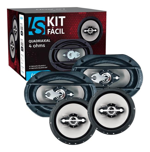 Kit Fácil Alto Falantes 6x9 E 6 Polegadas 340w Porta Tampão