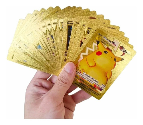 Cartas Pokémon 25 Cartas Gold Entrega 24h + Nota Fiscal