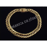 Pulseira 20g Grumet Duplo De Ouro 18k 750 Oco