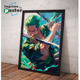 Cuadro Zoro /one Piece 30x40 Marco Cn Vidrio Imprimetuposter