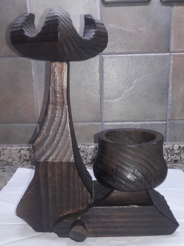 Candelabro Madera Rustico (2 Velas)