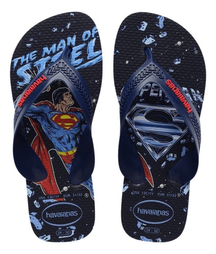 Chinelo Havaianas Infantil Max Heróis Tira Larga Super-homem