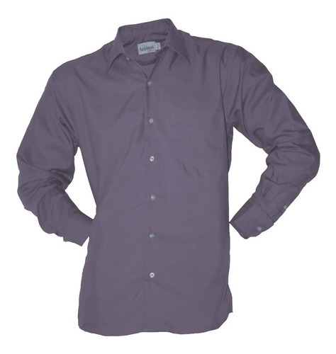 Camisa De Vestir Aristos Cuidado Fácil Gris Oxford 37 A 46