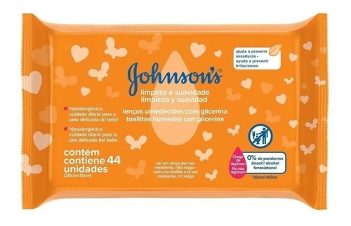 Johnsons Baby Toallas Humedas Limpieza/suavidad 44u X 6 Pack
