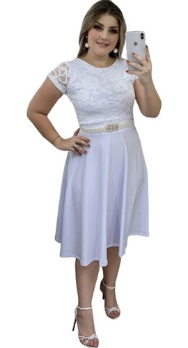 Vestido Midi Plus Size Casamento Godê Festa