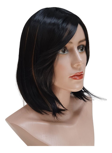 Peruca Orgânica Com Franja Lace Wig Humana Curta Long Bob