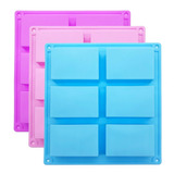 3 Molde Silicon Rectangulares 6 Cavidades Jabones,repostería