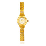 Relógio Dourado Feminino De Pulso Quartz Luxo Mini Pequeno