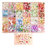 Caja De Rosas+ Cristales 3d Para Decoración De Uñas Colores