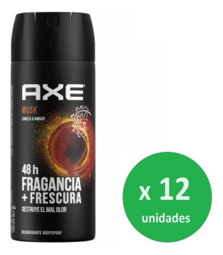 Pack Desodorante Axe Musk 150ml X 12 Unid. - Dh Tienda