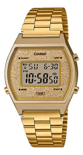 Reloj Mujer Casio Vintage Con Glitter B640wgg Dorado Retro
