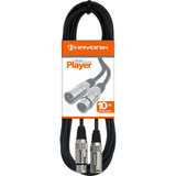 Cabo Para Microfone Hayonik Player Xlr(f) X Xlr(m) 10m Preto