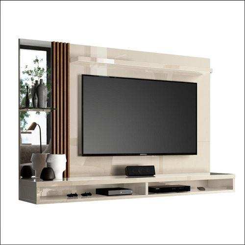 Painel Home Paris Para Tv Até 55 Polegadas Off White/ripado