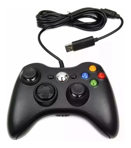 Controle Para Xbox 360 Slim Com Fio Usb Knup Kp-5121a Preto