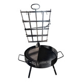 Asador Regulable Base Disco Media Parrilla Patas Desmontable