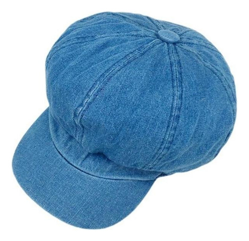 Boina Clásica De Mezclilla Azul Lavada Vintage Para Hombre Y