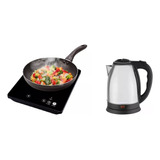 Kit Fogão Cooktop Indução Portátil  E Chaleira Elétrica 220v