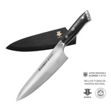 Kanka - Cuchillo Chef 21cm Acero Inox. Mango G10 Con Funda Color Negro