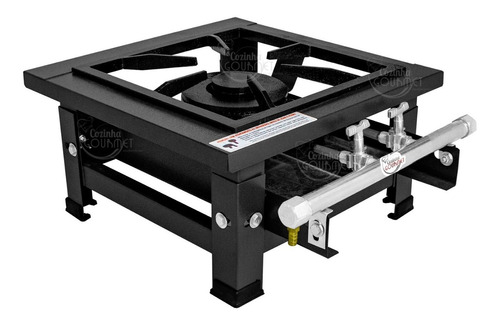 Fogao Industrial 1 Boca Queimador Duplo Baixa Pressão Móvel