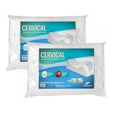 2 Travesseiros Ortopédico Cervical Anatômico Fibrasca