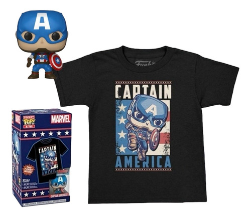 Funko Pop Tees Captain America Con Pocket Pop Talla L-g