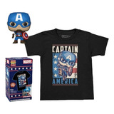 Funko Pop Tees Captain America Con Pocket Pop Talla L-g