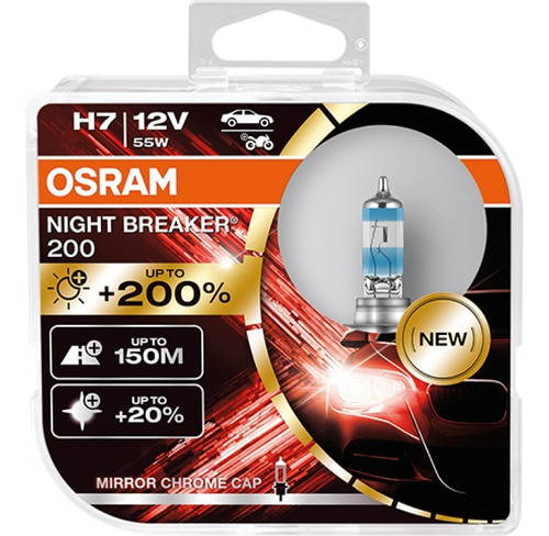 Bombillos Osram H7 X2 Night Breaker 200%+luz 12v 55w  