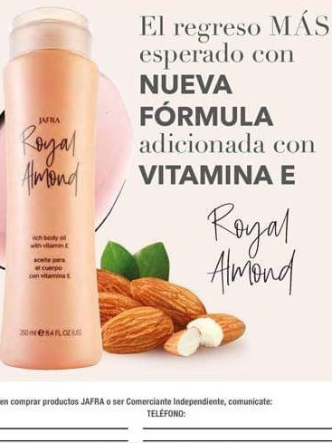 Nuevo Royal Almond Aceite Para El Cuerpo Con Vitaminae 250ml