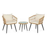 Set De Jardín Rattan Bintang Sillones Y Mesa Ratona 