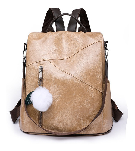 Bolso Mujer Mochila Impermeable De Cuero De Moda