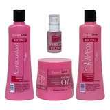 Kit Shampoo+acondicionador+crema + Serum Ricino Everglam