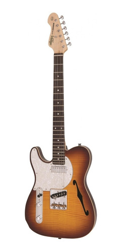 Guitarra Eléctrica Telecaster Vintage Lv72 Flame Burst Zurda