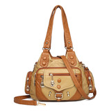 Elegante Bolso De Cuero Vintage Para Mujer