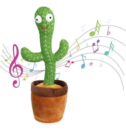 Cactus Peluche Bailarin Canta Graba Recargable Aprendizaje