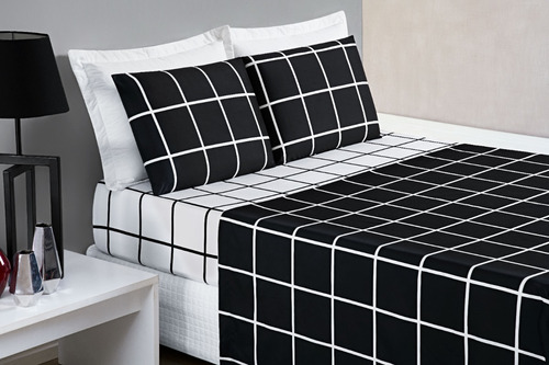 Roupa De Cama Austin Solteiro 3 Peças Micropercal 200 Fios