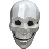 Máscara De Látex Cráneo De La Cara De Baja Poli Completa.