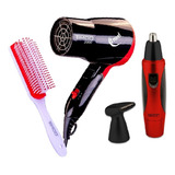 Secadora Cabello Plegable Trimmer Y Cepillo Kit Viaje Timco