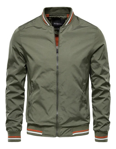 Chaqueta Bomber Aiopeson De Color Liso Para Hombre, Corte Aj