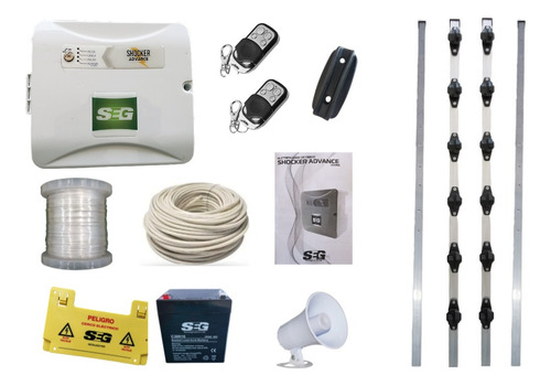 Kit Cerco Electrico Para 10 Metros Seg Advance Con Postes