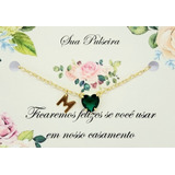 Pulseira Madrinha Casamento Verde Esm Folheada Em Ouro 18k 